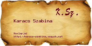 Karacs Szabina névjegykártya